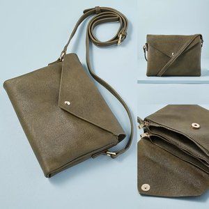 Anthropologie Envelope Crossbody Handbag in Green NWOT